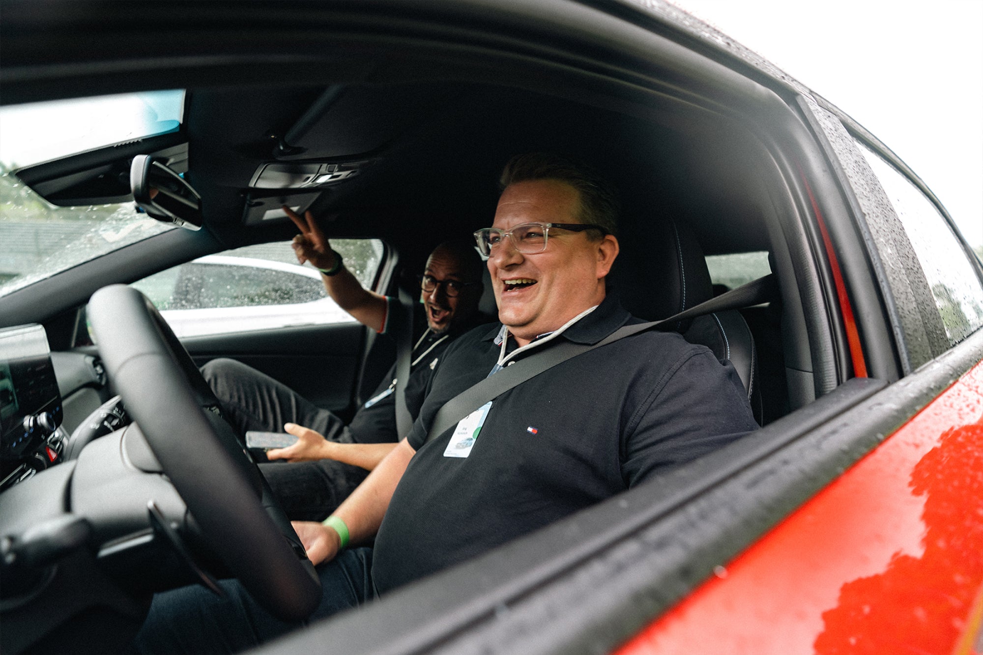 Passengers at the Hyundai Track Experience
