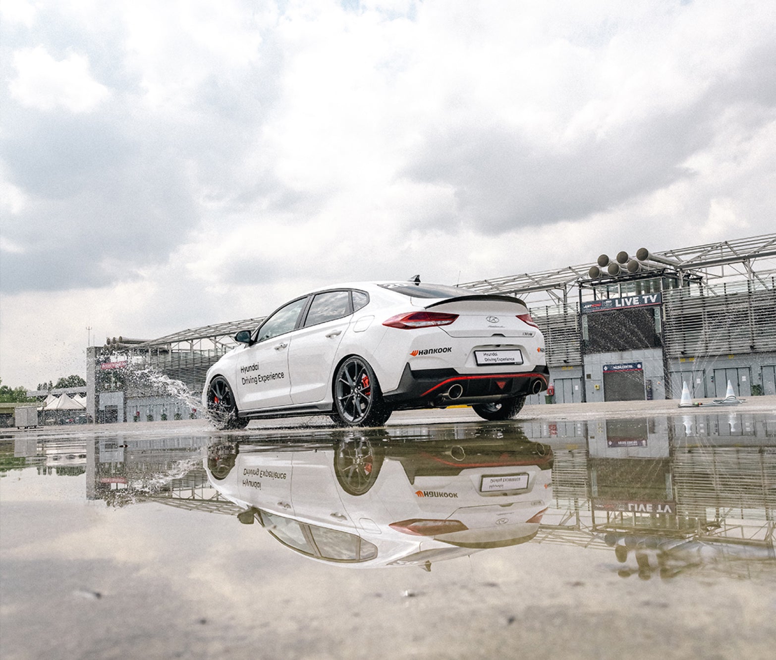 A white Hyundai i30N
